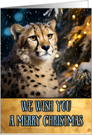 Cheetah Merry Christmas card