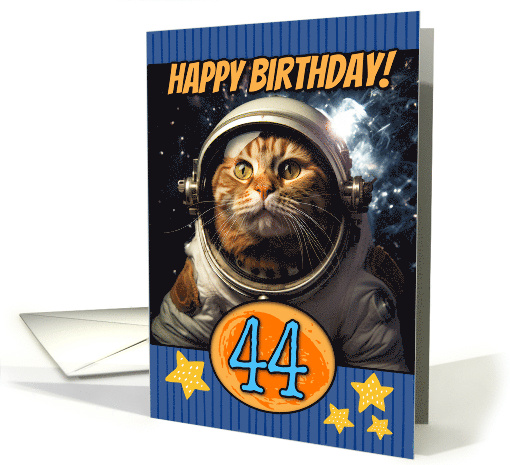 44 Years Old Happy Birthday Space Cat card (1804040)