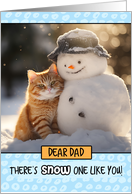 Dad Ginger Cat and Snowman card