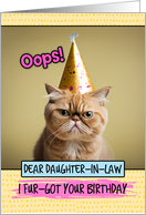 Daughter in Law Belated Birthday Wishes Cat card