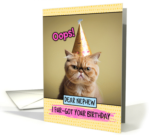 Nephew Belated Birthday Wishes Cat card (1805732)