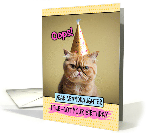 Granddaughter Belated Birthday Wishes Cat card (1805748)