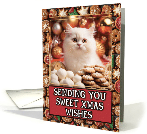 White Kitten Sweet Christmas Wishes card (1806464)