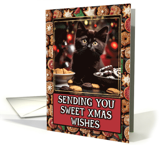 Black Kitten Sweet Christmas Wishes card (1806504)