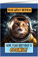 Great Nephew Happy Birthday Cosmic Space Cat card