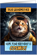 Grandmother Happy Birthday Cosmic Space Cat card