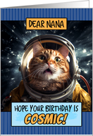 Nana Happy Birthday Cosmic Space Cat card