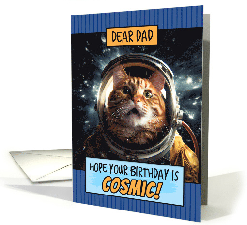 Dad Happy Birthday Cosmic Space Cat card (1806964)