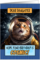 Daughter Happy Birthday Cosmic Space Cat card