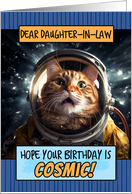 Daughter in Law Happy Birthday Cosmic Space Cat card