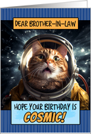 Brother in Law Happy Birthday Cosmic Space Cat card