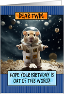 Twin Happy Birthday Space Hamster card
