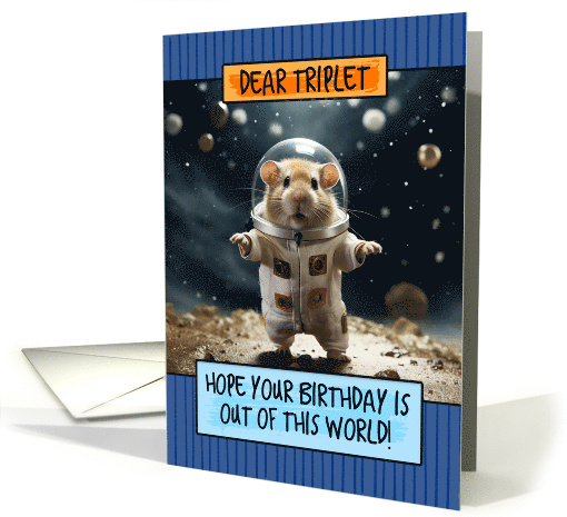 Triplet Happy Birthday Space Hamster card (1807022)