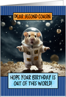 Second Cousin Happy Birthday Space Hamster card