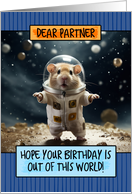 Partner Happy Birthday Space Hamster card