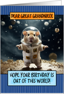 Great Grandniece Happy Birthday Space Hamster card