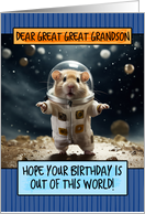 Great Great Grandson Happy Birthday Space Hamster card