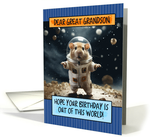 Great Grandson Happy Birthday Space Hamster card (1807186)