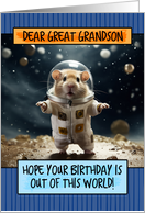 Great Grandson Happy Birthday Space Hamster card