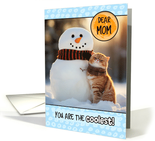 Mom Thinking of You Ginger Cat and Snowman card (1807734)