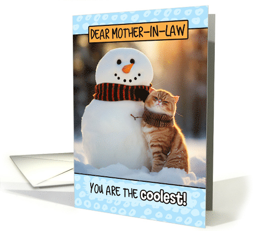 Mother in Law Thinking of You Ginger Cat and Snowman card (1808254)