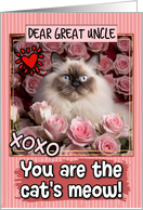 Great Uncle Valentine’s Day Himalayan Cat and Roses card