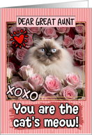 Great Aunt Valentine’s Day Himalayan Cat and Roses card