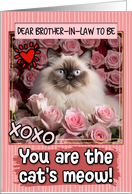 Brother in Law to Be Valentine’s Day Himalayan Cat and Roses card