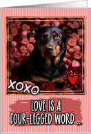 Beauceron and Roses Valentine’s Day card