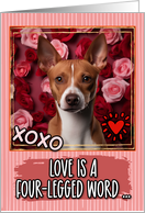 Basenji and Roses Valentine’s Day card