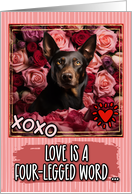 Australian Kelpie and Roses Valentine’s Day card