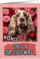 American Cocker Spaniel and Roses Valentine’s Day card