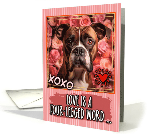 Boxer Dog and Roses Valentine's Day card (1811668)
