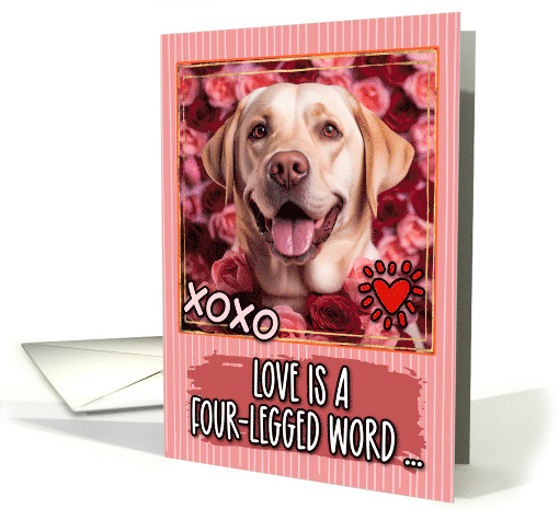 Labrador Retriever and Roses Valentine's Day card (1811690)