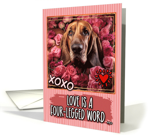 Bloodhound and Roses Valentine's Day card (1811696)