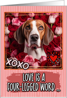 English Foxhound and Roses Valentine’s Day card