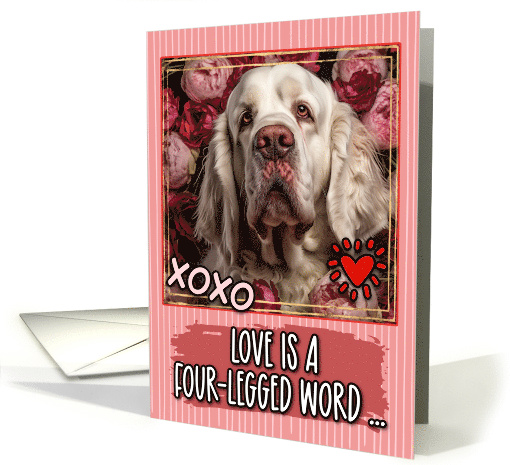 Clumber Spaniel and Roses Valentine's Day card (1811846)
