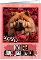 Chow Chow and Roses Valentine’s Day card
