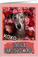 Greyhound and Roses Valentine’s Day card