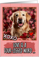 Golden Retriever and Roses Valentine’s Day card
