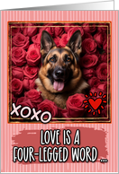 German Shepherd and Roses Valentine’s Day card