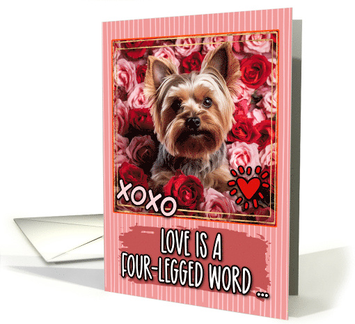 Yorkshire Terrier and Roses Valentine's Day card (1812126)