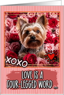 Yorkshire Terrier and Roses Valentine’s Day card