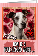 Smooth Fox Terrier and Roses Valentine’s Day card