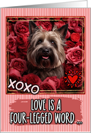 Skye Terrier and Roses Valentine’s Day card