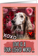 Saluki and Roses Valentine’s Day card