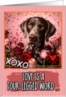 Pointer and Roses Valentine’s Day card