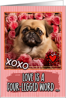 Pekingese and Roses Valentine’s Day card