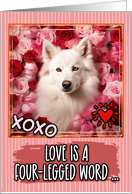 Nordic Spitz and Roses Valentine’s Day card