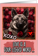 Norwegian Elkhound and Roses Valentine’s Day card